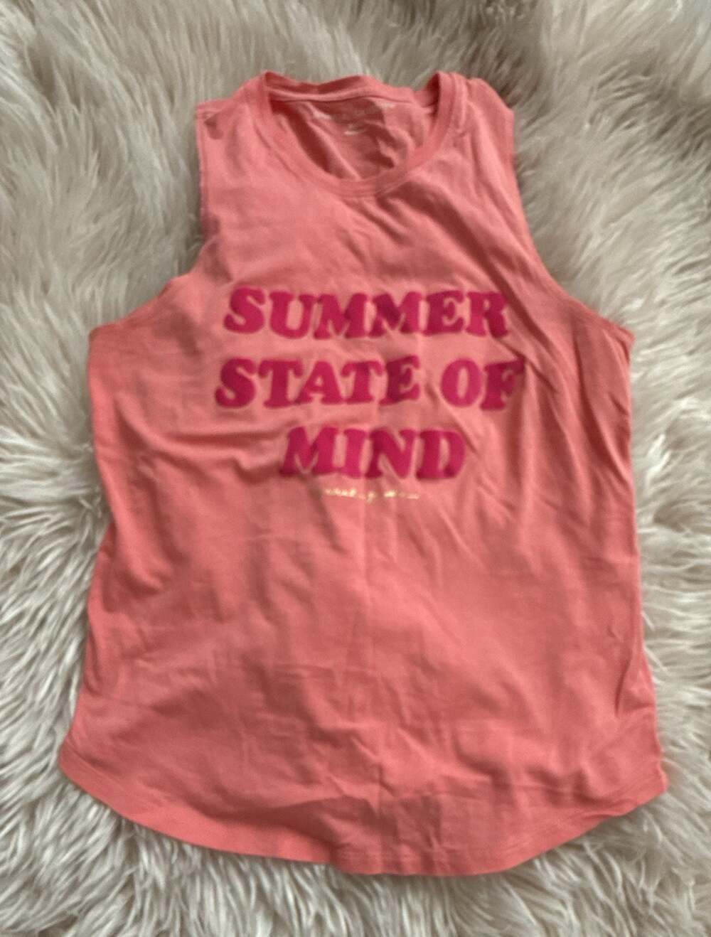 Spiritual Gangster Summer State of Mind Pink Muscle Tank Top Small